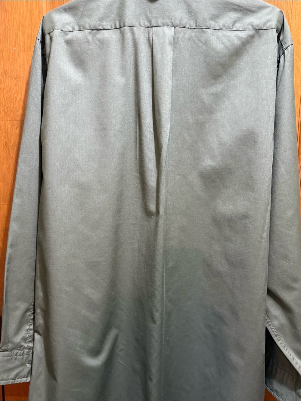 Men’s Stafford Olive Green Fitted Dress Shirt - Picture 4 of 8